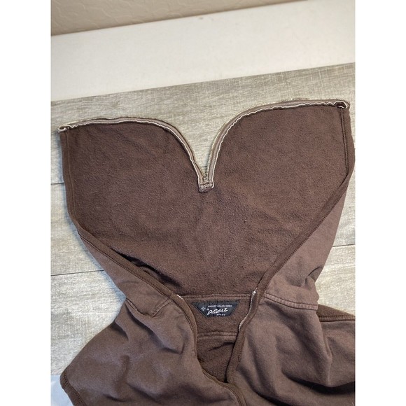 Vintage AG Adriano Goldschmied The A.Gold E. Event Brown Hoodie Vest Small 90s - Picture 7 of 7